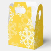 Stilvolle Yellow Snowflakes Modernes Weihnachtsmus Geschenkschachtel (Geöffnet)