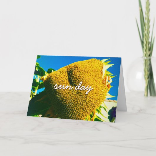 Stilvolle Yellow Sunflower Sun Day Quotenschrift Karte (Vorderseite)