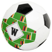 Stilvolle ZAMBIA FLAG Monogram Soccer Ball (Dreiviertel)