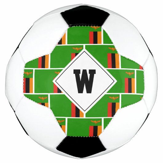 Stilvolle ZAMBIA FLAG Monogram Soccer Ball (Vorderseite)