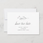 Stilvolle, zarte Minimalistische Kalligraphie Save The Date (Vorderseite)