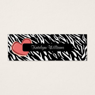 Stilvolle Zebra-Druck-Herz-Verabredungs-Karte
