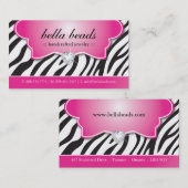 Stilvolle Zebra-Druck-Juwelier-Visitenkarten Visitenkarte (Vorne/Hinten)