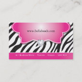 Stilvolle Zebra-Druck-Juwelier-Visitenkarten Visitenkarte (Rückseite)
