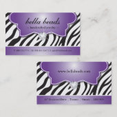 Stilvolle Zebra-Druck-Visitenkarten Visitenkarte (Vorne/Hinten)