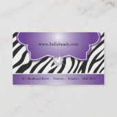 Stilvolle Zebra-Druck-Visitenkarten Visitenkarte (Rückseite)