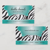 Stilvolle Zebra-Druck-Visitenkarten Visitenkarte (Vorne/Hinten)