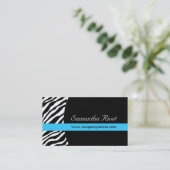 Stilvolle Zebra-Druck-Visitenkarten Visitenkarte (Stehend Vorderseite)