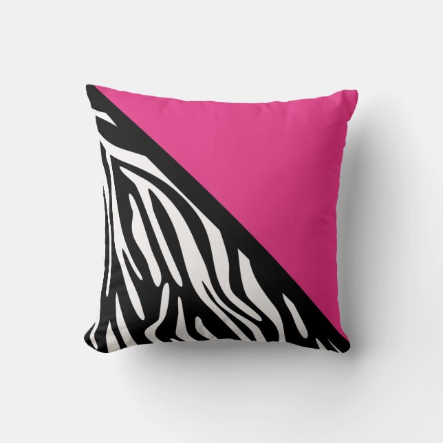 Stilvolle Zebra Print and Pink Kissen (Vorderseite)