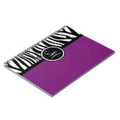 Stilvolle Zebra Print Lila Monogram Notebook Notizblock (Linke Seite)