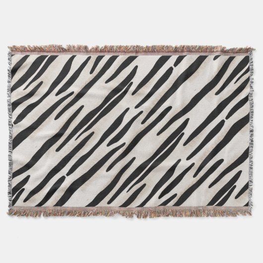 Stilvolle Zebra Print Throw Decke Koordination (Vorderseite)