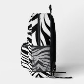 Stilvolle Zebra Streifen Schwarz-weißer Name Bedruckter Rucksack (Rechts)