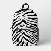 Stilvolle Zebra Streifen Schwarz-weißer Name Bedruckter Rucksack (Vorderseite)