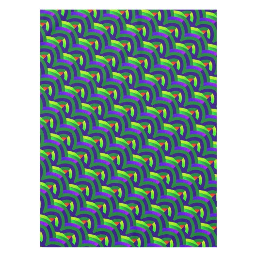 Stilvolle, zeitgenössische grüne/blaue Kirschen Tischdecke (Vorderseite)