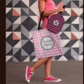 Stilvolle zeitgenössische Nylonskulptur Rosa und W Pickleball Schläger