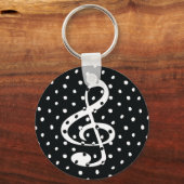 Stilvolle, zeitgenössische Polka-Punkte Schlüsselanhänger (Rückseite)
