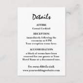 Stilvolle zeitgenössische Schwarz-Weiß-Hochzeit Begleitkarte (Vorderseite)