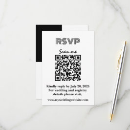 Stilvolle zeitgenössische Schwarz-Weiß-Hochzeit-RS RSVP Karte