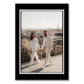 Stilvolle zeitgenössische Schwarz-Weiß-Hochzeit Tischnummer (Rückseite)