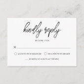 Stilvolle zeitgenössische Schwarz-weiße Hochzeit RSVP Karte (Vorderseite)