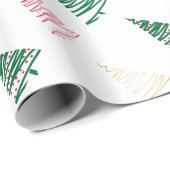 Stilvolle zeitgenössische Weihnachtsbaume Geschenkpapier (Rolleneckpunkt)