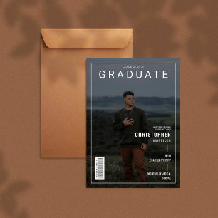 Stilvolle Zeitschrift Cover Foto Graduate Ankündig Einladung