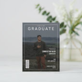 Stilvolle Zeitschrift Cover Foto Graduate Ankündig Postkarte (Stehend Vorderseite)