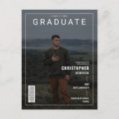 Stilvolle Zeitschrift Cover Foto Graduate Ankündig Postkarte (Vorderseite)