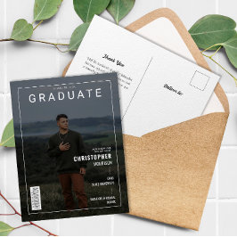 Stilvolle Zeitschrift Cover Foto Graduate Ankündig Postkarte