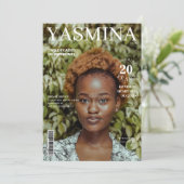 Stilvolle Zeitschrift Titelblatt Foto 20. Geburtst Einladung (Stehend Vorderseite)