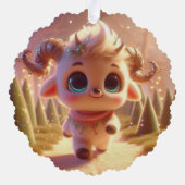 Stilvolle Ziege Ornament Karte (Rückseite)