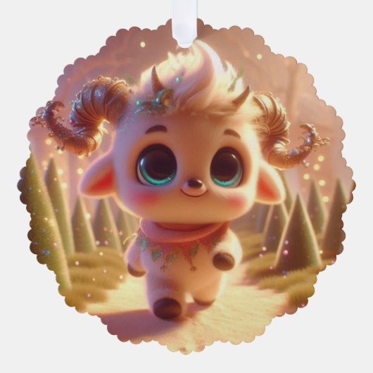 Stilvolle Ziege Ornament Karte (Vorderseite)