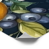 Stilvolle Zitronen und Blaubeeren Poster (Ecke)
