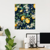 Stilvolle Zitronen und Blaubeeren Poster (Heimbüro)