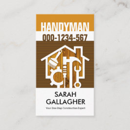 Stilvolle Zuhause-Reparaturwerkzeuge für Holz Visitenkarte