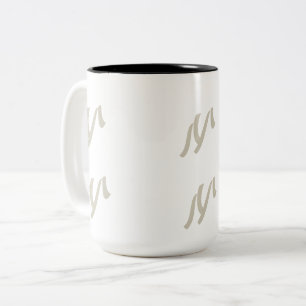 Stilvolle Zwei-Tone-Tasse "M" - Perfektes Geschenk Zweifarbige Tasse