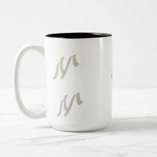 Stilvolle Zwei-Tone-Tasse "M" - Perfektes Geschenk Zweifarbige Tasse (Links)