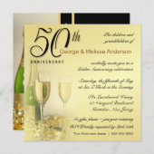 Stilvoller 50. Jahrestag - quadratische Einladung (Vorne/Hinten)