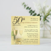 Stilvoller 50. Jahrestag - quadratische Einladung (Stehend Vorderseite)