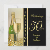 Stilvoller 50. Jahrestag - quadratische Einladung (Rückseite)