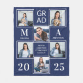 Stilvoller Abschluss 6 Foto Navy Blue Abschluss Fleecedecke (Vorderseite)