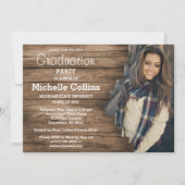 Stilvoller Abschluss aus Holz Einladung (Vorderseite)