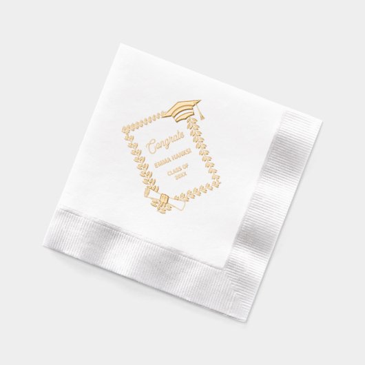 Stilvoller Abschluss Laurel Wreath Frame Servietten Mit Folie (Links)