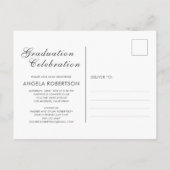 Stilvoller Abstrakter Foto Abschluss Einladungspostkarte (Rückseite)