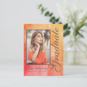 Stilvoller Abstrakter Foto Abschluss Einladungspostkarte (Stehend Vorderseite)