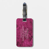 Stilvoller Achat-Geode Rosa Magenta Monogramm Gepäckanhänger (Rückseite vertikal)