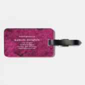 Stilvoller Achat-Geode Rosa Magenta Monogramm Gepäckanhänger (Rückseite horizontal)