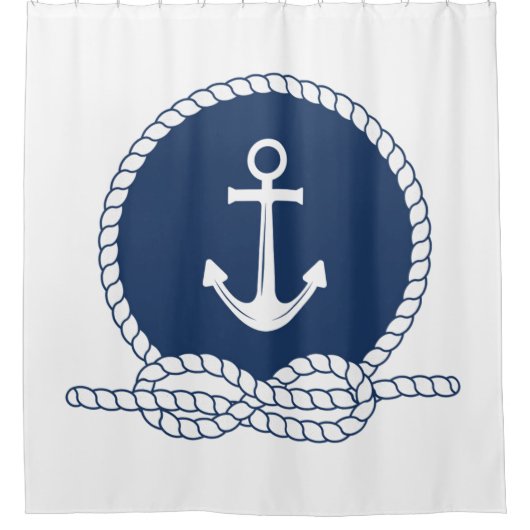 Stilvoller Anker und Seil Duschvorhang (Vorderseite)