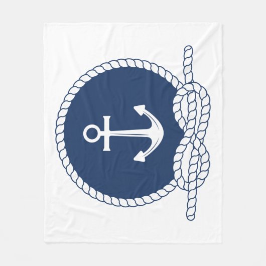 Stilvoller Anker und Seil Fleecedecke (Vorderseite)