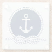 Stilvoller Anker und Seil Glasuntersetzer (Rückseite)